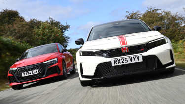Honda Civic Type R vs Audi RS 3 - front tracking